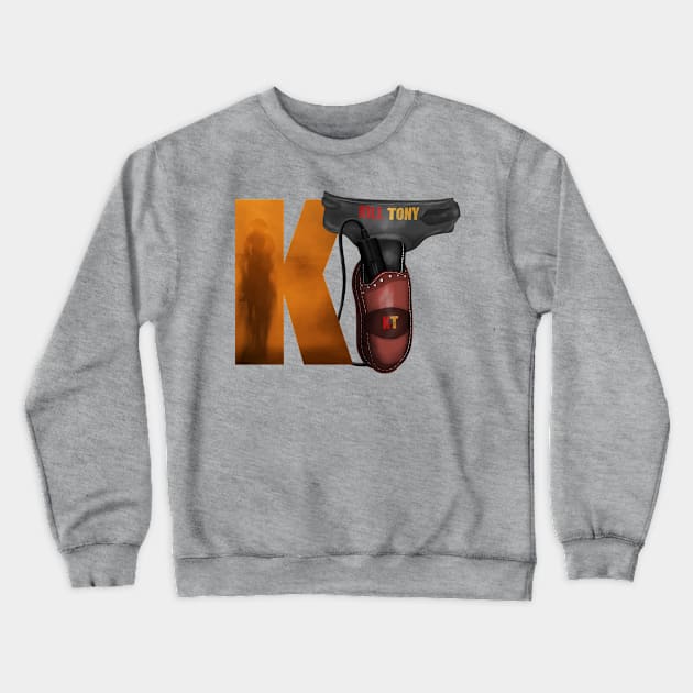 Kill Tony Podcast-Themed Gun Holster (Yellow K on White) Crewneck Sweatshirt by Ina